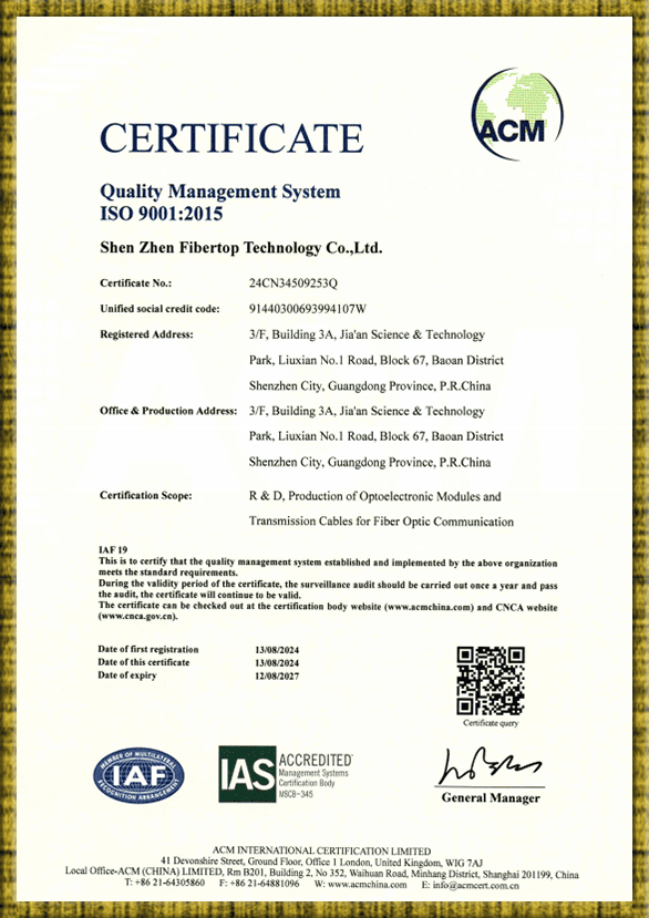 Quality management system ISO9001